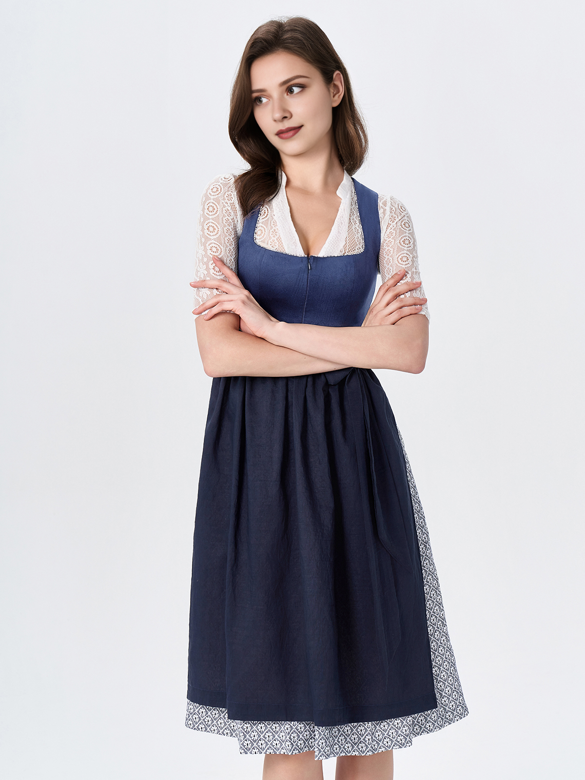 Dirndl Damen Samt in Blau