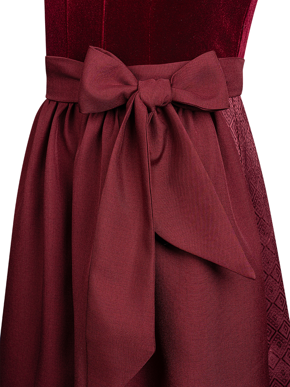 Schwarzes Dirndl mit roter Schürze