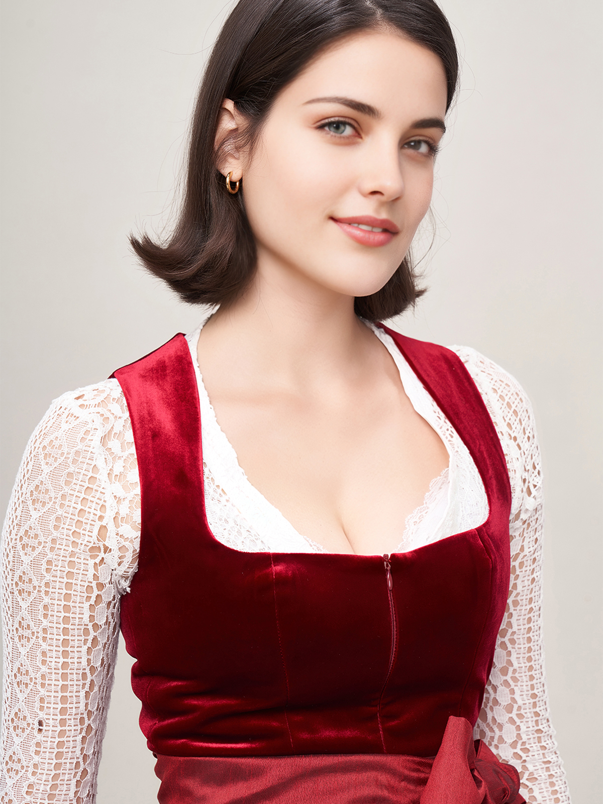 Blaues Dirndl mit modernem Schnitt