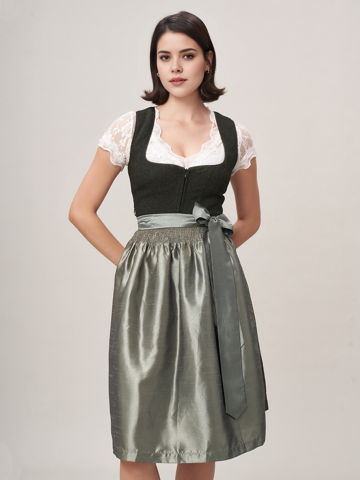 Samt Dirndl in Rosa