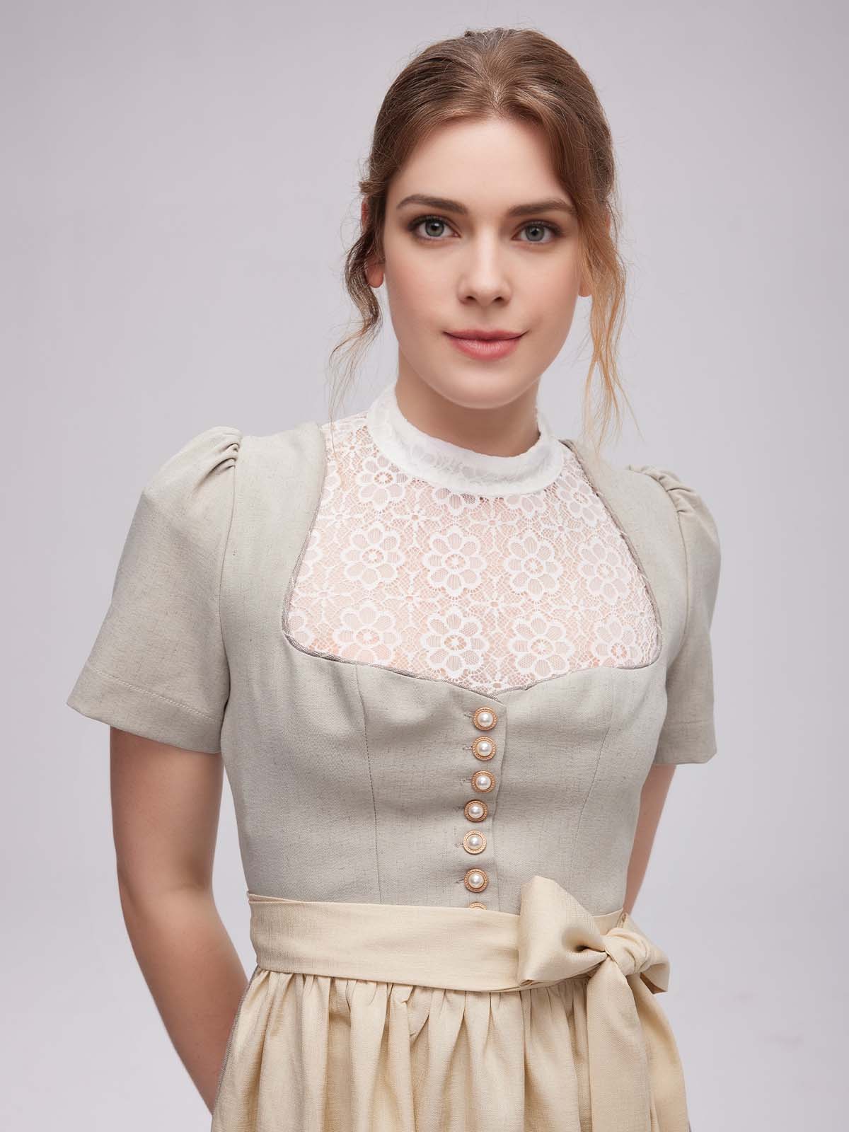Elegantes graues Haken Dirndl