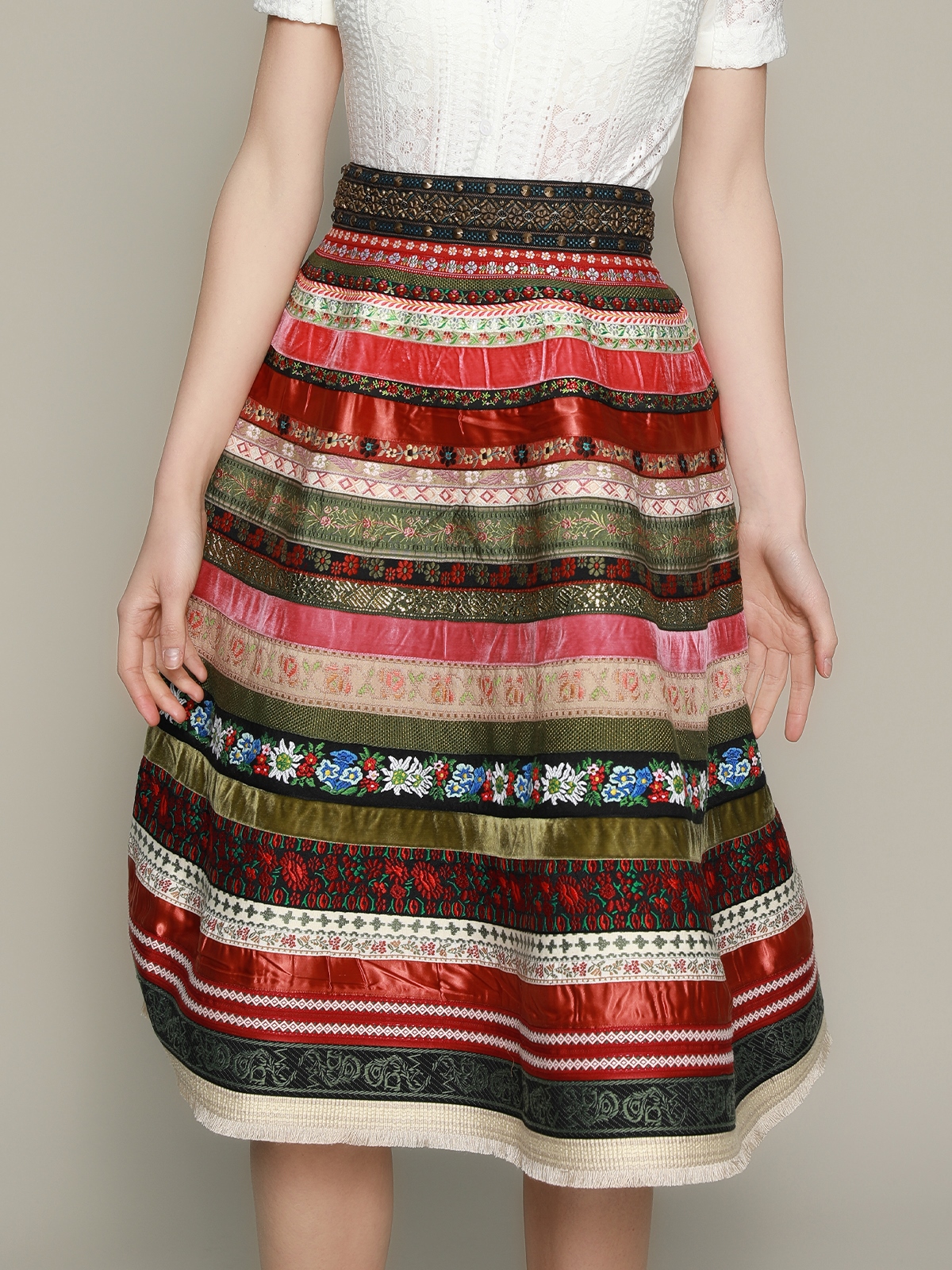 Dirndl Bluse Langarm in Rot