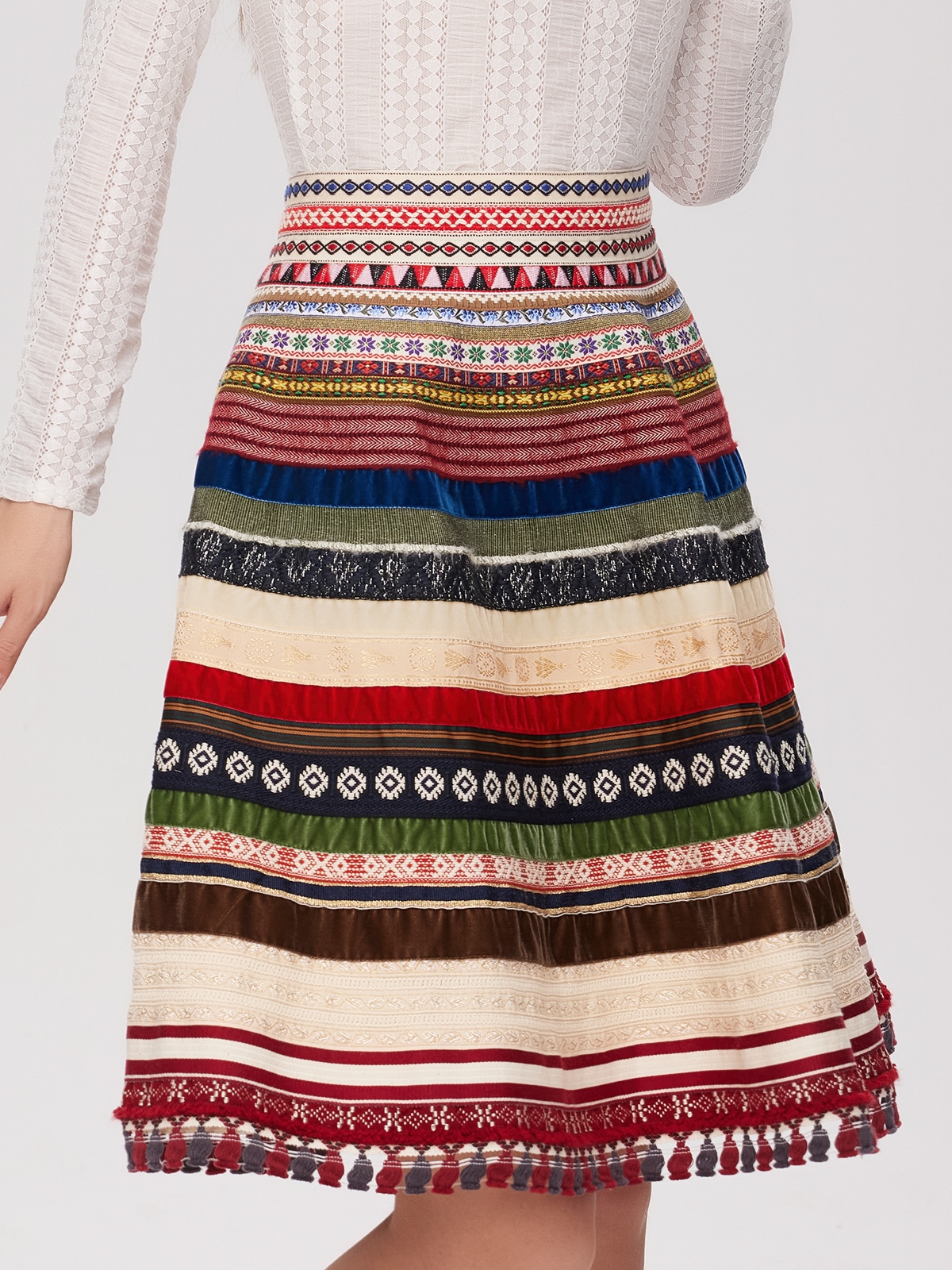 Dirndlblusen Spitze in Rot